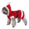 Winter Warmth Santa Claus Fleece Hoodie Dog and Cat Costume with Velvet Lining