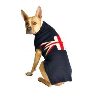 Winter Warmth Woolen Dog Sweater with Chilly Union Jack Pattern for Medium Dogs