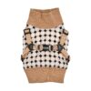 Winterized Diamond Pattern Dog Harness Pullover for Small and Medium Breeds Beige Color