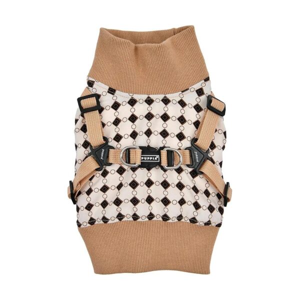 Winterized Diamond Pattern Dog Harness Pullover for Small and Medium Breeds Beige Color