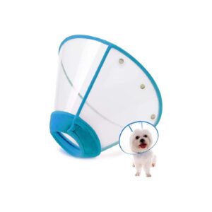 Wire-Free Soft Edge Plastic Dog Cone Recovery Collar for Pet Wound Healing and Safety