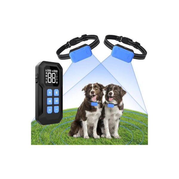 Wireless Dog Containment System for 2 Dogs with Adjustable Shock and Beep Collar