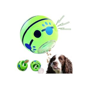 Wobble Giggle Dog Ball with 3 Sound Tubes for Medium Large Dogs Over 22 Lb