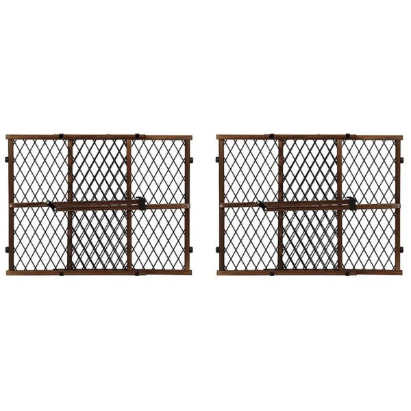 Wood and Plastic Pressure-Mounted Baby Gate for Farmhouse Styling, 6-24 Months