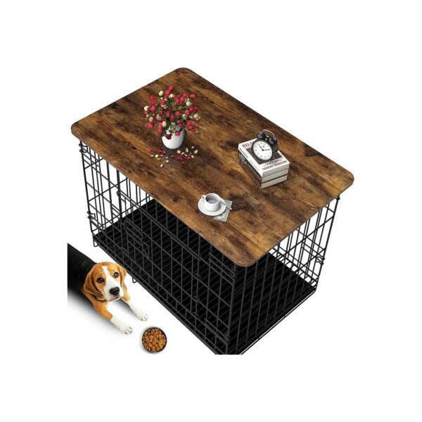 Wooden Crate Topper for Standard 48x30 Inch Wire Dog Crate, Perfect for Dog Lovers