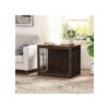 Wooden Dog Crate Furniture with Rustic Style Double Doors and Tray