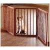 Wooden Dog Gate with 3 Folding Sections for Home Decor