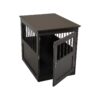 Wooden Indoor Dog Crate Coffee Table for Small to Medium Size Dogs with Brown Finish