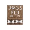 Wooden Meal Scheduler for Dogs with Reversible Bone Signs for Easy Feeding Schedule