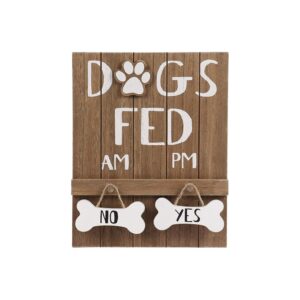 Wooden Meal Scheduler for Dogs with Reversible Bone Signs for Easy Feeding Schedule