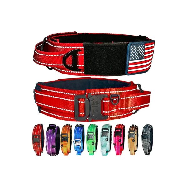 Working Dog Collar with Control Handle and 2 Inch Reflective Width for Large Breeds