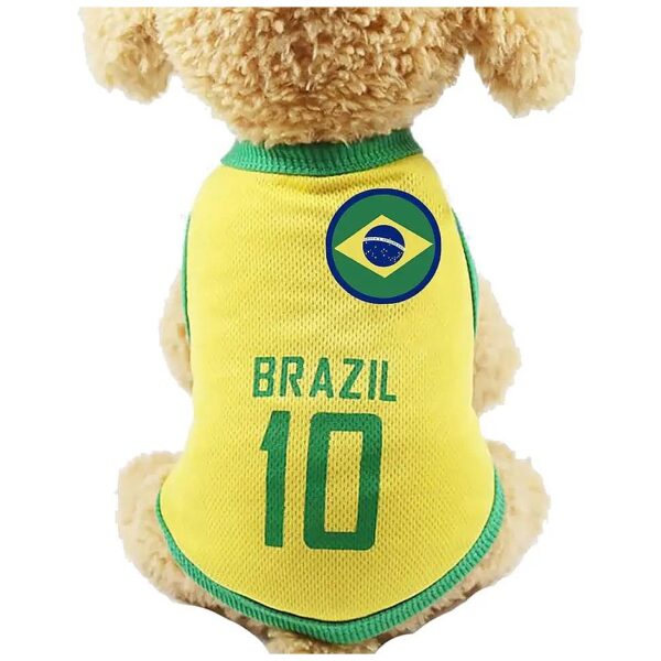 World Cup Inspired Soccer Jersey for Cats and Small Dogs with Breathable Mesh Fabric