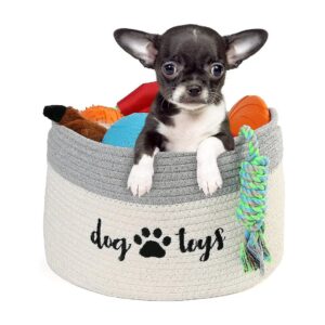 Woven Cotton Rope Storage Basket for Dog Toys and Treats