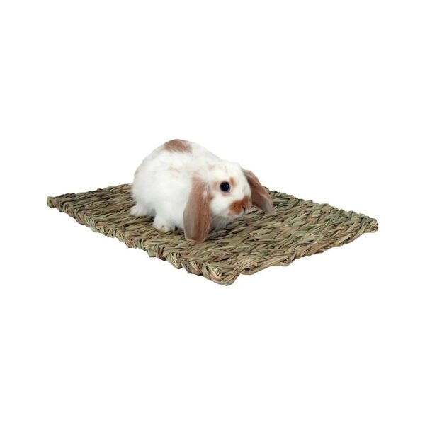 Woven Grass Mat for Small Breed Rabbits with Wire Cage Protection and Comfort