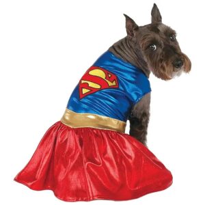 X-Large DC Comics Supergirl Blue Dog Costume with Kryptonian Symbol