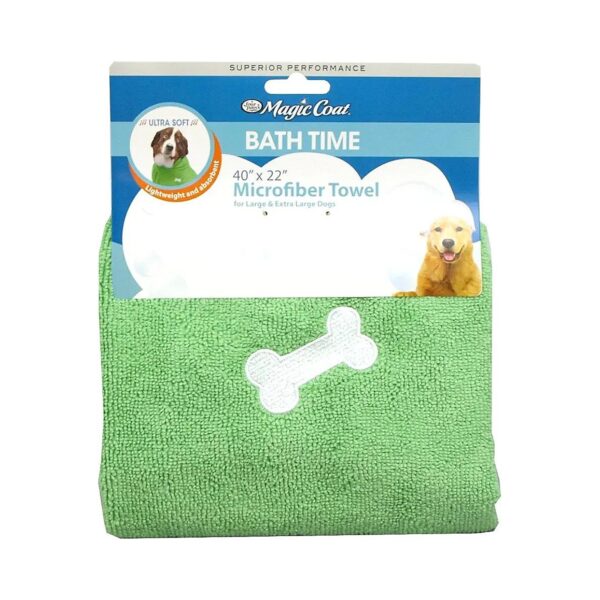 X-Large Dogs with Green Microfiber Towel