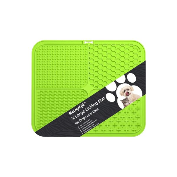 X Large Licking Mats for Dogs and Cats with Suction Cups for Anxiety Relief Green