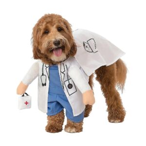 X-Large Medical Vet Costume with Attached Bag and Cape for Cats