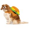 X-Large White Dog Costume with Plush Burger, Cheese, and Bun - Large Pet Pet Wear