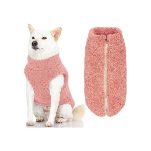 X-Small Fleece Dog Sweater Mauve Pink for Small Active Dogs