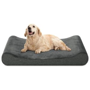 XL Orthopedic Dog Bed with Memory Foam and Comfy Pillow for Extra Large Dogs