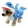 XL Size Blue Shark Dog Cat Costume with Elastic Hoodie for Comfort