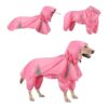 XL Waterproof Dog Raincoat Poncho Suit Adjustable Hoodie for Rainy Weather