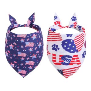 XLarge American Flag Dog Scarf Independence Holiday Bandanas for Large Dogs