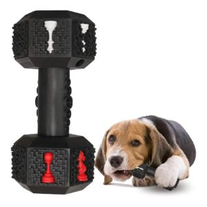 XLarge Dog Chew Toys for Small Medium Large Dogs Black Natural Rubber Dumbbell