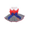 XS Dog Dress with Sailor Theme and Matching Leash for Female Canines