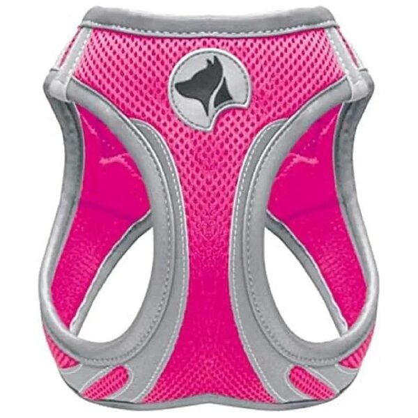 XS Fuchsia Dog Harness with Adjustable Circumference and Reflective Accents