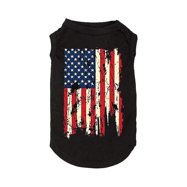 XX-Large Black American Flag Printed Pet Apparel Dog Clothes Graphic Tee