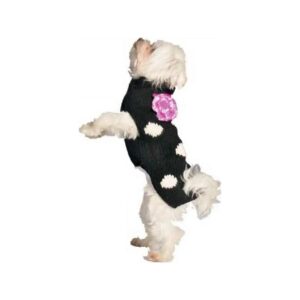 XX-Large Black Polka Dot Dog Sweaters for Large Dogs 80 Pounds and Over