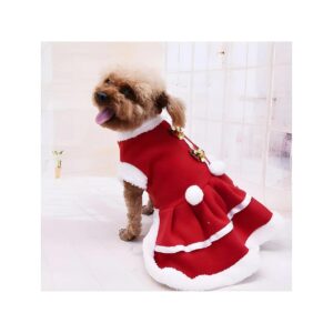 XXL Dog Christmas Dress with Red Skirt and Warm Hoodie for Winter for Cats and Small Dogs