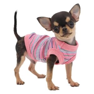 XXS 100% Cotton Ribbed Dog Shirt Vest for Small Dog Breeds Teacup Puppies