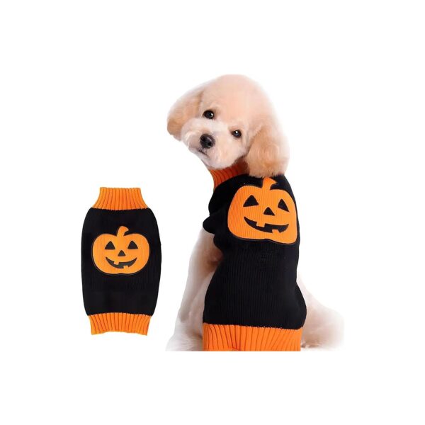 XXS Small Dog Sweaters with Pumpkin Design for Halloween and Holiday