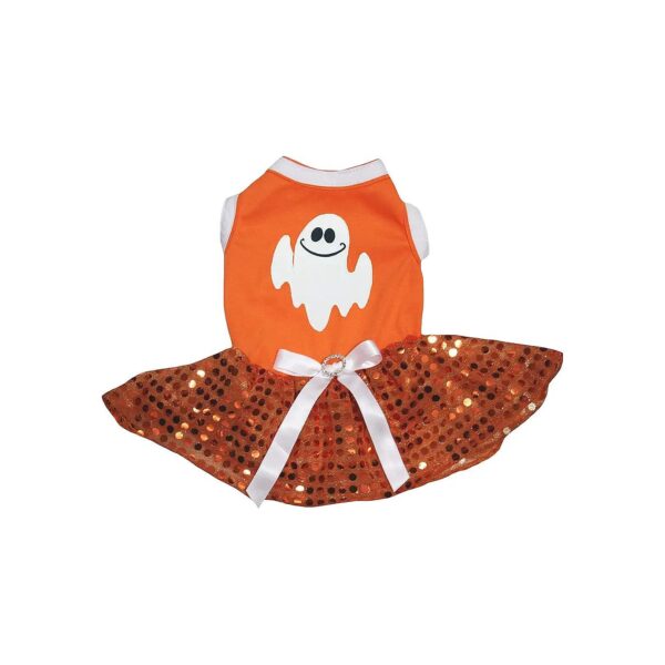 XXX-Large Orange Halloween Seuqin Dog Dress for Large Dogs Halloween Costume