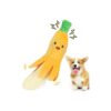 Yellow Banana-Shaped Squeaker Dog Toys with Crinkle Paper, Soft and Safe for Small Dogs