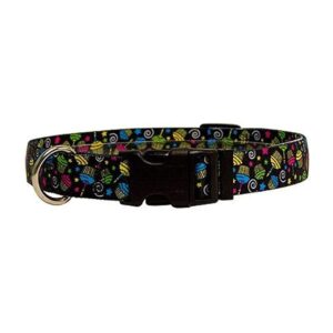 Yellow Dog Design Cupcakes Dog Collar for Large Dogs with Adjustable Fit