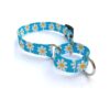 Yellow Dog Design Small Polyester Dog Collar with Buckle Closure and Blue Daisy Print