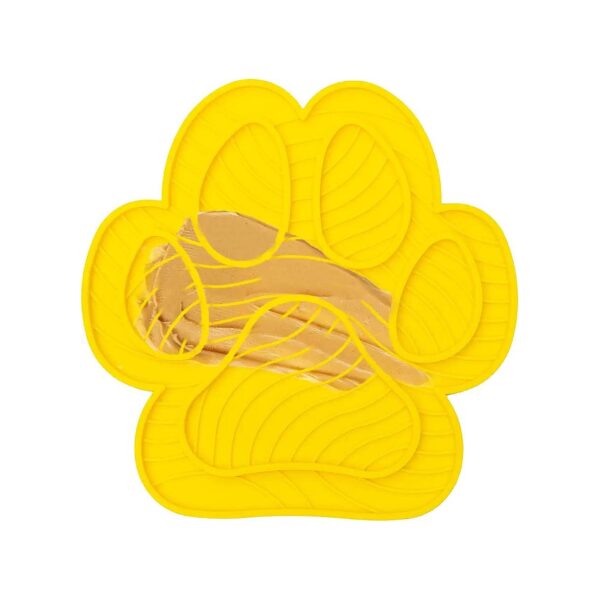 Yellow Lick Mat for Dogs for Stress Relief and Dental Care