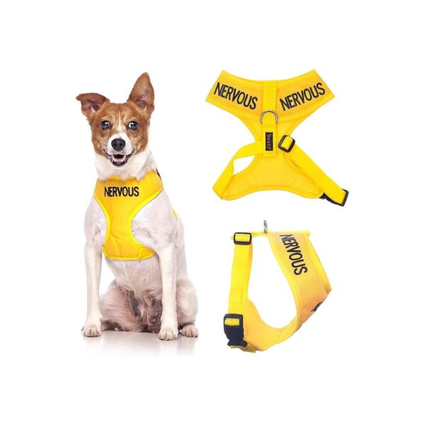 Yellow Non-Pull Dog Harness with Waterproof and Padded for Accidents Prevention