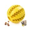 Yellow Puppy Dog Ball Toy with Snacks Slots for Puppy Training and Stimulation