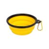 Yellow Silicone Collapsible Dog Bowl for Travel Snacks Water Food Feeder Bowl