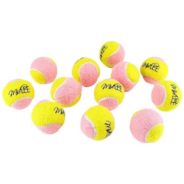 Yellow and Pink Colorful Little Tennis Balls for Small Breed Dog Fetch