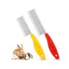 Yellow and Red Pet Hair Buster Combs with Stainless Steel Teeth for Small Pets