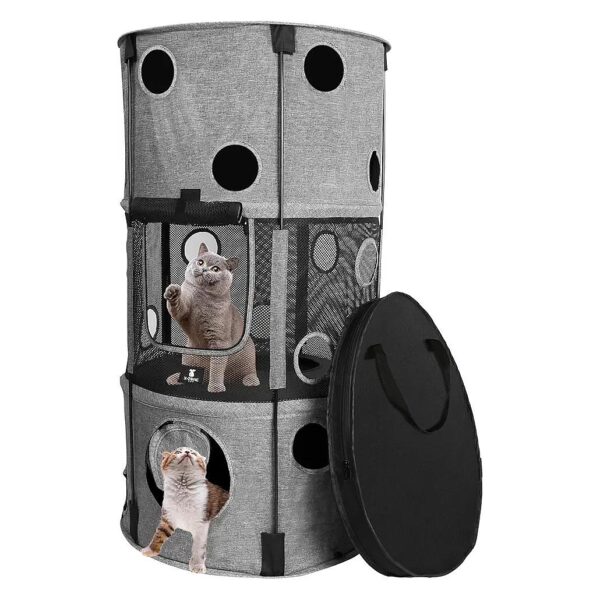 Zippered Pet Playpen with Comfortable and Secure Environment for Small Pets