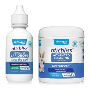 based Medicated Ear Drops and Gentle Ear Wipes for Dog Ear Care