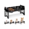 in-1 Cat Food and Water Bowl Set with Removable Bowls, Easy to Clean and Maintain