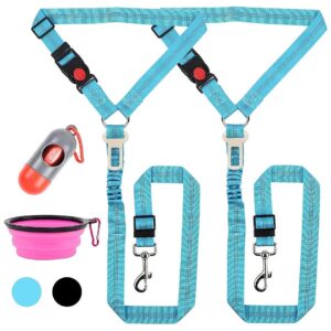 in-1 Dog Car Accessory Set with Seat Belt, Bowl, Waste Bag, and Leash